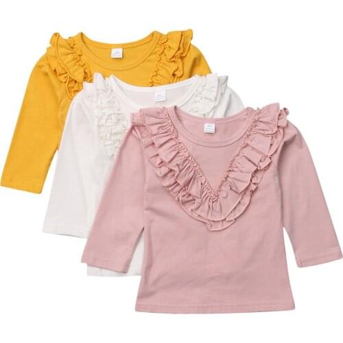 Baby Girls Cotton Long Sleeve T-shirt 0-5 Year Children Clothing T-Shirts Tops