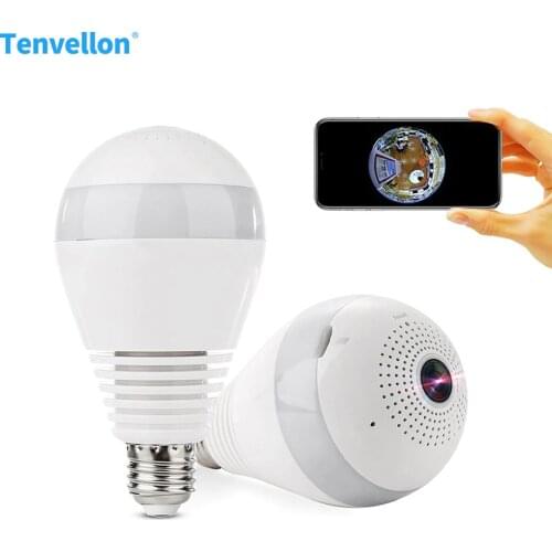 V380 360 Camera IP WiFi Camera 360 Degree Panoramic Bulb Light Fisheye CCTV Surveillance Camera Smart Home Security camara wifi