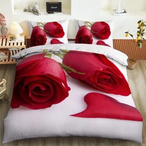 3D Beautiful flowers printing bedding set duvet cover flower pattern home textile bedding cover with pillow cover