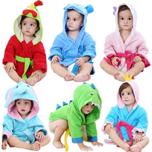 Cute Robe Animal Cartoon shape baby hooded Bathrobe Sleeper bath towel kids infant bathing soft 100% Cotton Changing Pads