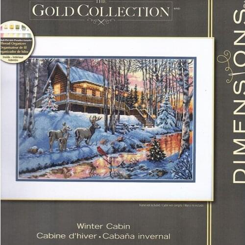 Mouse avatar Counted Cross Stitch Kit Cross stitch RS cotton with cross stitch DIM 08976 Winter forest house