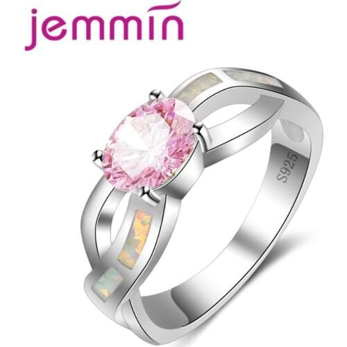 New Fashion Cross Twist Rainbow Opal Loop Light Red Oval CZ Crystal 925 Sterling Silver Jewelry Elegant Bijoux for Women