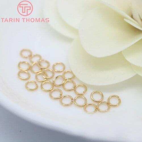 20PCS 24K Champagne Gold Color Plated Brass Jump Rings Split Rings Oval Rings High Quality Jewelry Findings More size can picked
