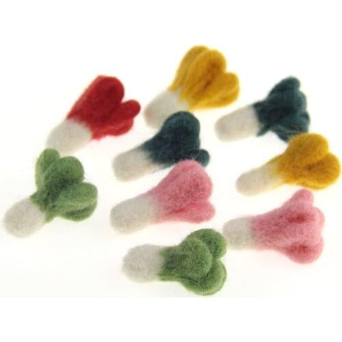 Handmade Wool Felt kawaii Vegetable cabbage Patch Sticker Fit Girl Hair Jewelry DIY Garment Ornament Hair Clip Bow Center 10pcs