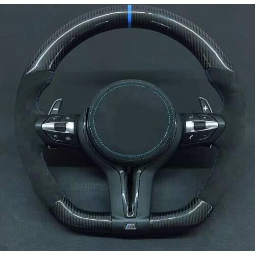 Cuatomized Carbon Fiber Steering Wheel Alcantara Leather compatible for BMW M6 2014-2020