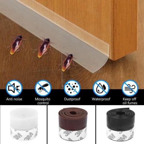 1M 25mm/35mm/45mm Window Self Adhesive Wall Sticker Draft Stopper 3 Color Wind Silicone Door Seal Strip Tape Weather Dustproof