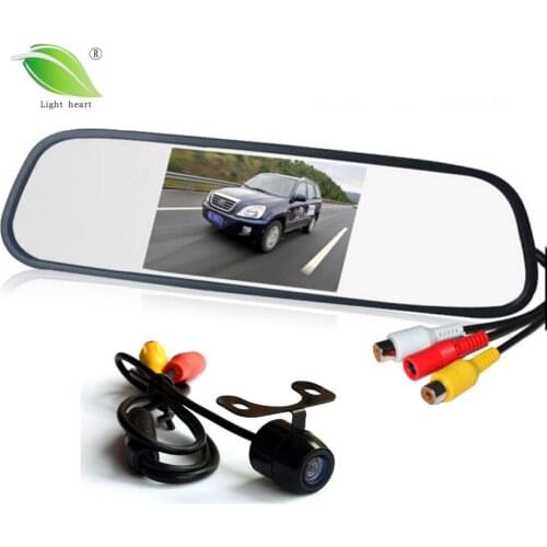 Parking Assistance System 4.3'' 4.3inch Digital TFT LCD Mirror Auto Car Parking Monitor + 170 Degrees Mini Car Rear view Camera