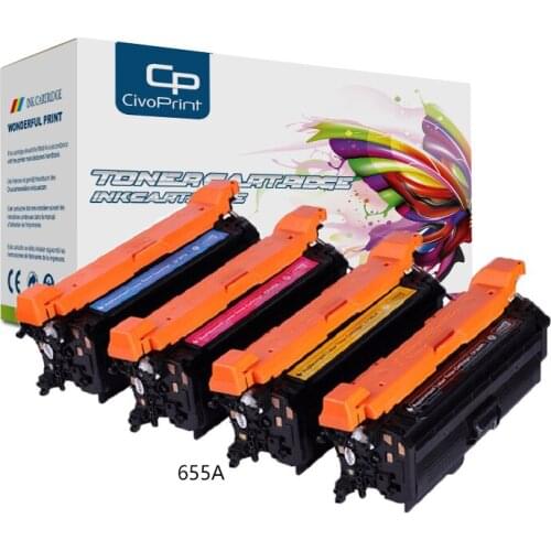 Civoprint 655A compatible toner cartridge 655A CF450A CF451A CF452A CF453A for HP M652n M652dn M653dn M653x MFP M681f/M681dh