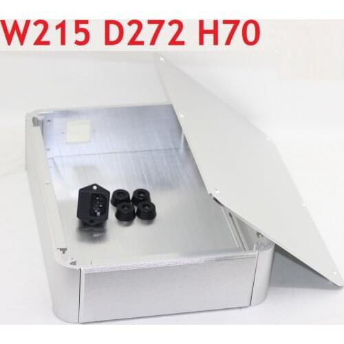 Medium Size DIY Box D272 W215 H70 DAC Silver Aluminum Tube Amplifier Case Power Supply Chassis Round Corner Decoder Amp WA77