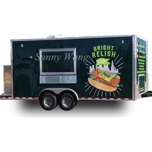 Food Truck Trailer Mobile Kitchen Outdoor Barbecue Hot Dog Pizza Bubble Tea Street Snack Coffee Cart Ice Cream Vending kiosk
