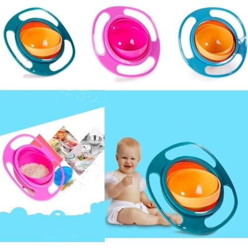 Universal Gyro Training Bowl Practical Design Children Rotary Balance Novelty 360 Degrees Rotate Spill-Proof Baby Feeding Dishes