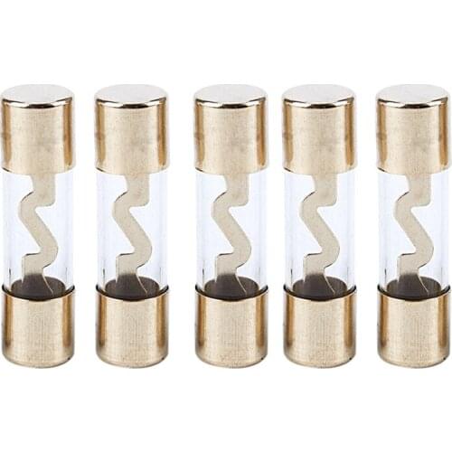 Pack of 5 Car o Amp Amplifier Glass 40 A AMP AGU Gold Plated Fuse
