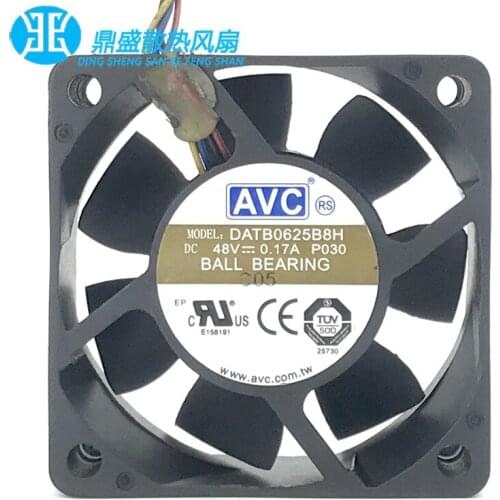 New original DATB0625B8H 48V 0.17A 6CM 6025 four-wire industrial computer server cooling fan