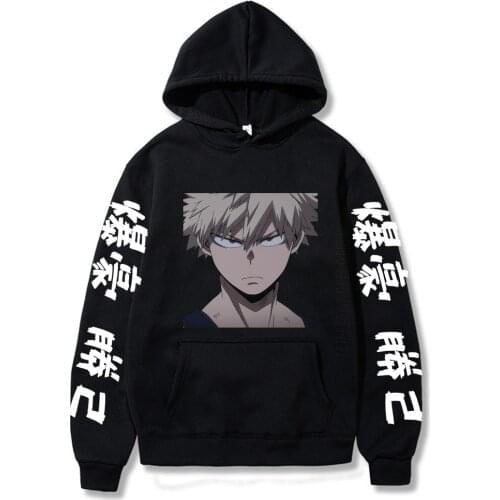 Japanese Anime My Hero Academia Graphic Hoodies Men Sweatshirt Funny Streetwear Bakugou Katsuki Hoodie
