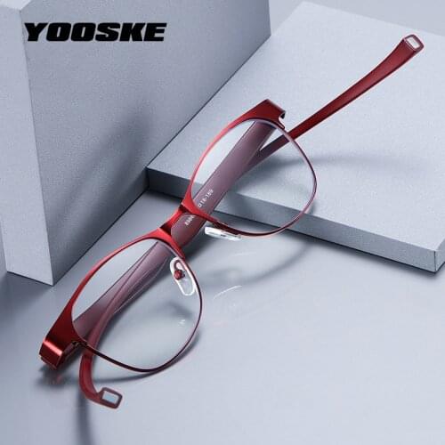 YOOSKE Hanging Neck Magnet Reading Glasses Women Anti Blue Light Computer Eyeglasses Female Business Long Leg Glasses frame