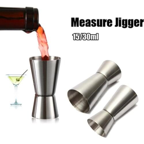 15/30ml Stainless Steel Cocktail Shaker Measure Cup Dual Shot Drink Spirit Measure Jigger Kitchen Gadgets Double Sided Measure