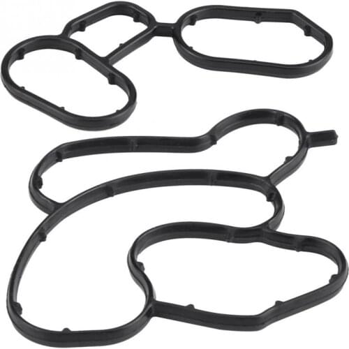 2Pcs Car Engine Oil Filter Housing Gasket Set Oil Cooler Seal Gaskets Kit 11427508971 11427508970 Car Accessories Fit for BMW