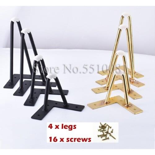 4Pcs 4-8inch Metal hairpin table Desk leg solid iron wire support leg for Sofa cabinet Chairs DIY Handcrafts Furniture hardware