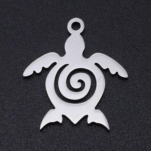 5pcs/lot 100% Stainless Steel Turtle Charms Pendants Wholesale DIY Necklace Bracelet Making Charms Bracelets Pendants