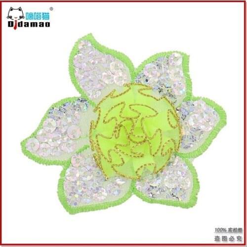 50pcs/Lot Three-dimensional Flower Embroidery Patches Letters Clothing Decoration Accessories Diy Iron Heat Transfer Applique