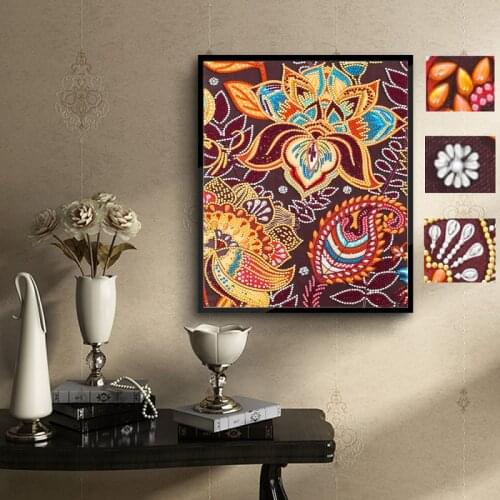 5D Special Shaped Diamond Painting Flowers DIY Partial Drill Embroidery Cross Stitch Kits Crystal Rhinestone Diamond Arts Decor