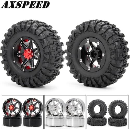 AXSPEED 2.2 inch RC Wheels Rims and Rubber Wheel Tires Skin Kit for 1:10 AXIAL Wraith 90018 SCX10 D90 RC Crawler Car Wheel Parts