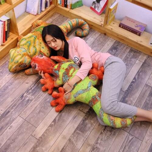 Big Plush Soft New Chameleon Plush Toy Simulation Lizard Pillow Cushion Wholesale Promotion Children Boy Gifts Funny Toys