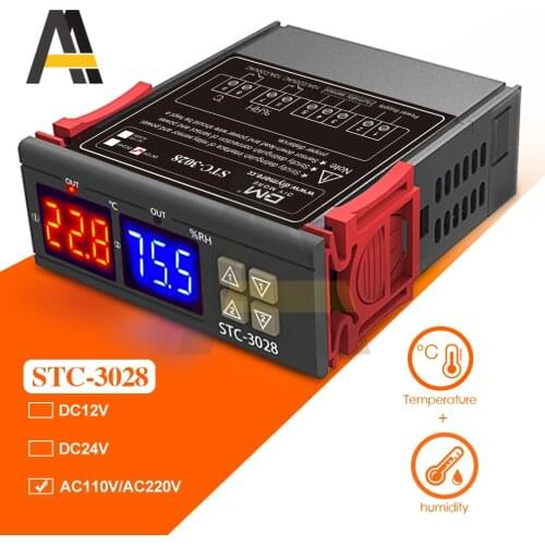 STC-1000 STC 3028 LED Digital Thermostat for Incubator Temperature 12V 24V AC 110-220V Controller Thermoregulator Relay Heating