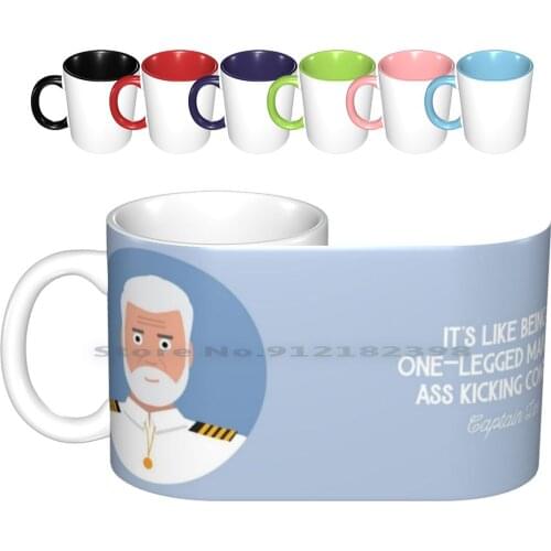 Captain Lee Quotes-Its Like Being A One-Legged Man In An Ass Kicking Contest Ceramic Mugs Coffee Cups Milk Tea Mug Captain Lee