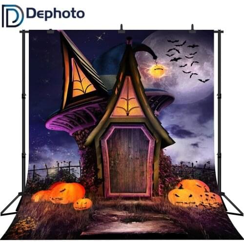 Dephoto Photography Background Cartoon Witchs House Pumpkin Halloween theme Backdrop Professional photo studio