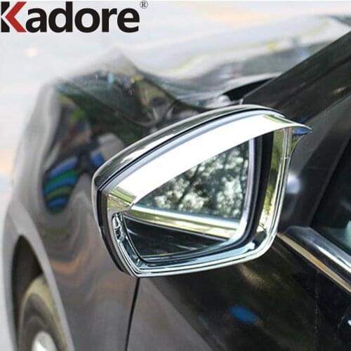 For VW For Volkswagen Golf Variant 2014-2020 ABS Chrome Car Rearview Mirror Rain Shield Sun Visor Shade Cover Trim Sticker 2pcs