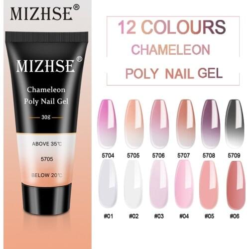 30ML Thermal Poly UV Nail Gel Quick Extension Gel Varnish Clear Pink Jelly poly nail gelCrystal UV LED Building Gel Need Forms