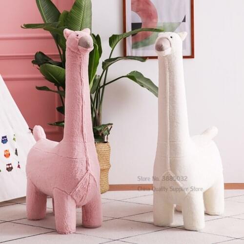 Creative Big Alpaca Shoe Stool Animal Shap Home Decor Gift for Children Cartoon Cute Pet Stool Kids Living Room Furniture 123cm