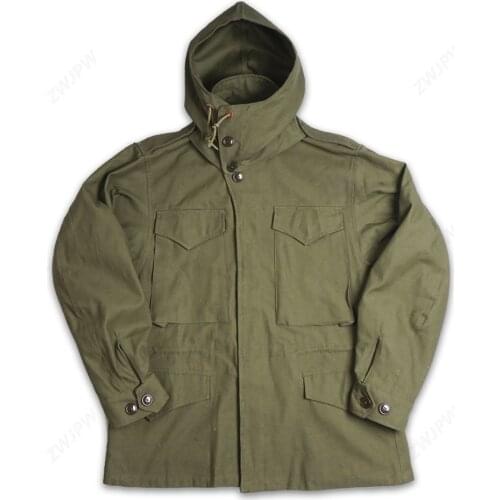 Ww2 US army green outdoor M43 jacket Windbreaker uniform Pure cotton Coat high quality new style hooded jacket