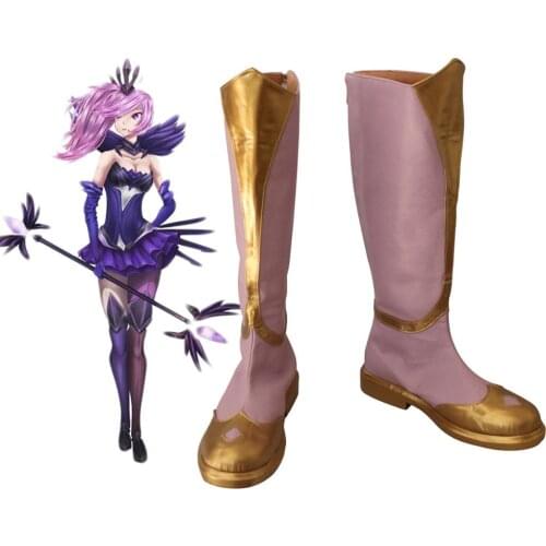 Hot Game LOL Elementalist Lux Skin Cosplay Boots Pink Shoes Custom Made Any Size