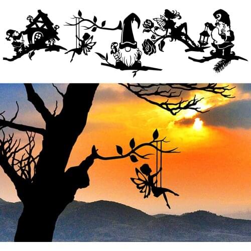 Metal Home Garden Patio Tree Branch Cute Art Silhouette Outdoor Ornaments