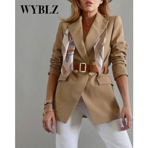 Fashion Slim Temperament Jackets for Women England Style Solid Lace Up Cardigan Female Jacket Long Sleeve Oversize Jacket Blazer