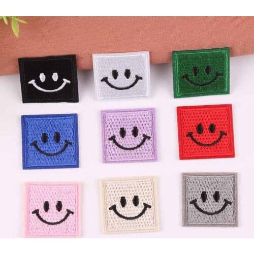 Cartoon Smile Smiley Face Iron On Embroidered Clothes Patches For Clothing Stickers Wholesale