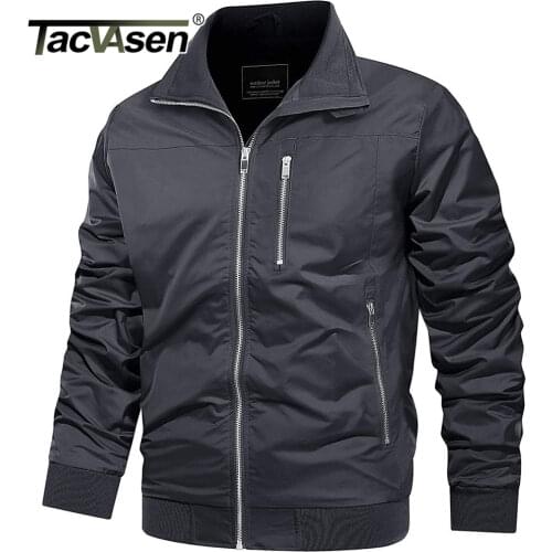 TACVASEN Mens Military Tactical Army Bomber Jackets Lightweight Cargo Work Coats Zipper Pockets Outwear Motorcycle Windbreaker
