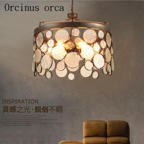 Nostalgia Nordic Industrial wind glass chandeliers American style chandeliers creative restaurants coffee shops lights