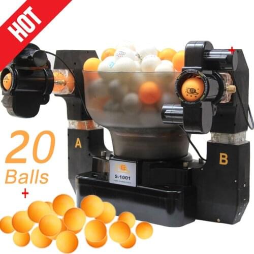 Professional S-1001 Table Tennis Robots Sender Pitching Serve Machine Trainer Racquet Sport Collecting Basket 20 Pingpong Balls