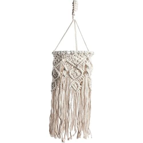 Simple Macrame Lamp Shade Woven Boho Lace Lampshade Light Cover Office Decor