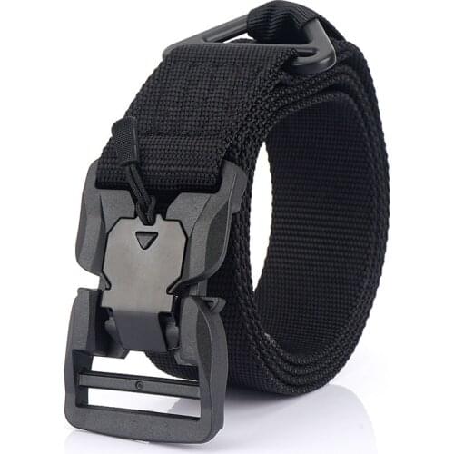 Magnetic Buckle Velcro Belt outdoor Tactical training Belt adjustable Mens nylon Magnetic Buckle quick Release leisure Belt