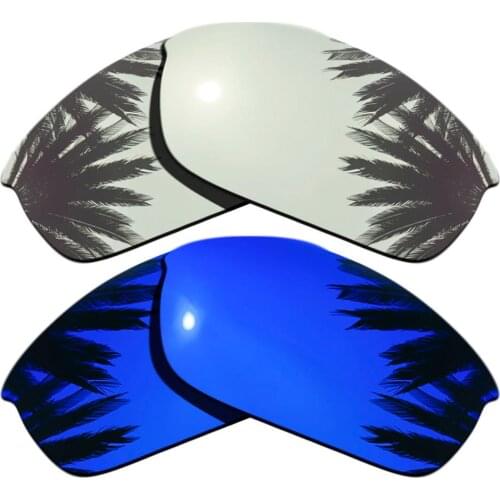 Silver Mirrored & Purple Mirrored Polarized Replacement Lenses for Flak Jacket Frame 100% UVA & UVB