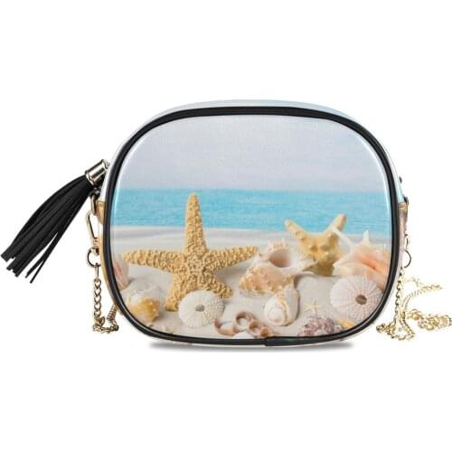 Crossbody Bag Sea Beach Starfish Shell Womens Bag Small Style Korean Version of Chain Mini Casual Bag Shoulder Messenger Bag
