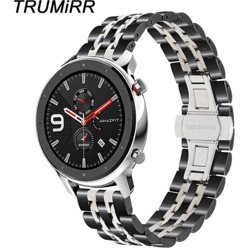 TRUMiRR Stainless Steel Watchband + Link Remover for Huami Amazfit GTR 47mm 42mm Smart Watch Band Quick Release Strap Wristband