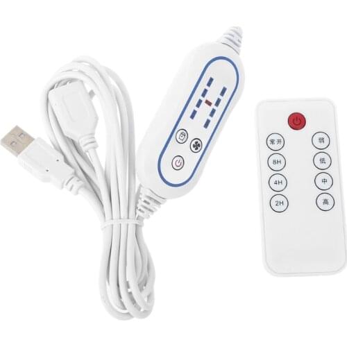 USB Remote Control Adjustable Speed with 2-8 hours Timing ON OFF Switch for Fan Dropshipping