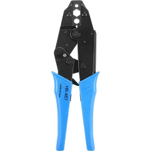 Uxcell 1Pcs Ratchet Press Plier Crimper Tool for 5.4/8.2/11mm2 Closed End Crimp Terminals High carbon steel TPR+PP HS-457