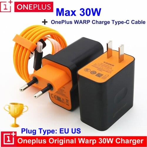 30W OnePlus Warp Charger Original Mclaren 5V/6A Dash Charge For OnePlus 7T 7 Pro 6T 6 5T 5 3 Quick Fast Charging 3.1 USB-C Cable