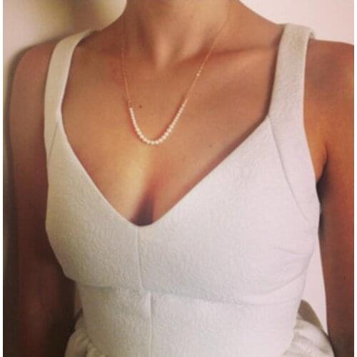 Pearl Choker Necklace Gold Invisible Neclace Nice Gift for Women Valentines Day Gift S1916